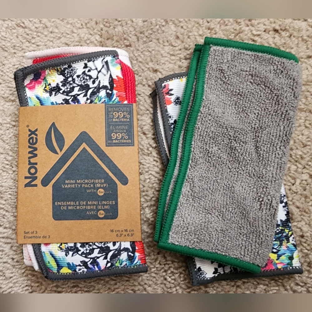 Norwex Mini Microfiber Variety Pack - Gray and Green